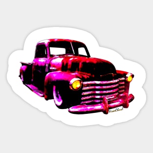 Chevy Rat Rod Pickup Pop Stand Sticker